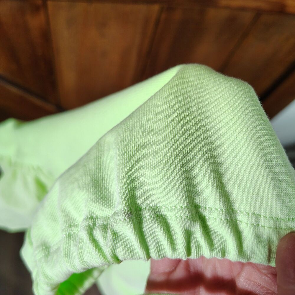 Maeve Anthropologie Flutter Sleeve Crop Top Size S Bright Green Drawstring - Picture 9 of 9